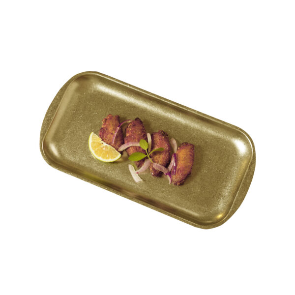 Groovy Açık Büfe Retro Sunum Tabağı (Altın)  <br> (GRV-R241005-Altın)