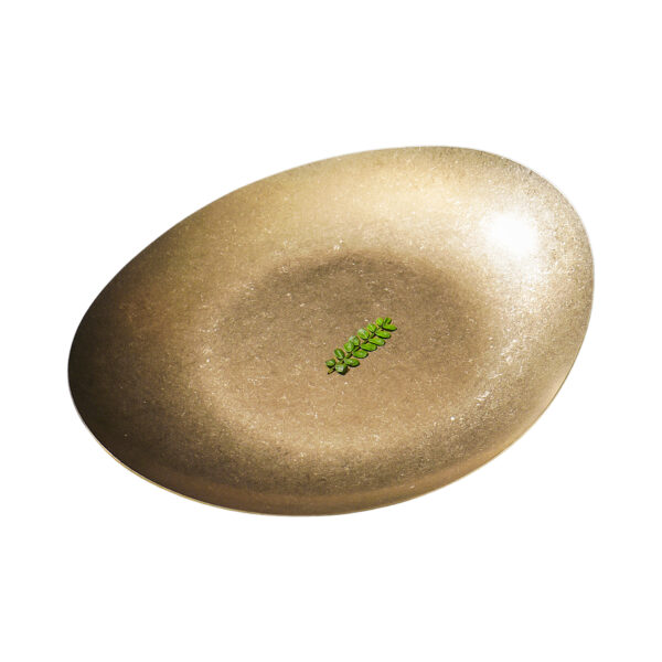 Groovy Açık Büfe Retro Sunum Tabağı (Altın)  <br> (GRV-R241011-Altın)