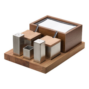 6'lı Kare Tuzluk Baharatlık Dispenser Takımı  (GRV-343)