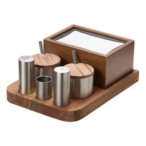 6'lı Yuvarlak Tuzluk Baharatlık Dispenser Takımı  (GRV-344)