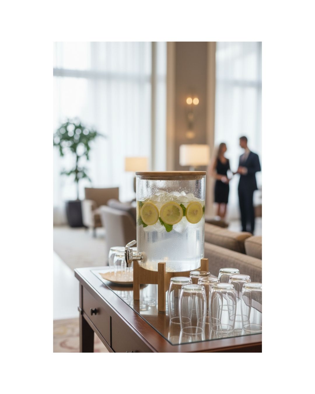 Akasya Standlı Cam Dispenser (GRV-6531) 2 Akasya Standlı Cam Dispenser (GRV-6531) - Görsel 2