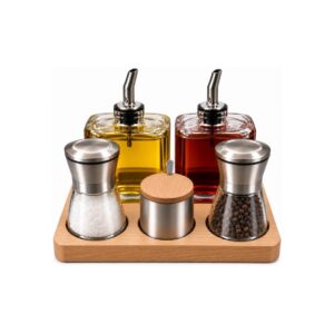 Groovy 5-Piece Palermo Cruet Set with Lids (GRV-PLM-05)
