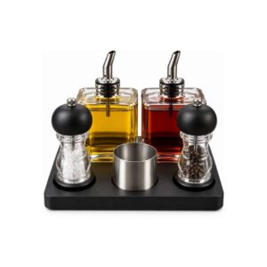 Groovy 5-Piece Palermo Cruet Set Black  (GRV-PLM-06-S)